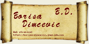 Boriša Dimčević vizit kartica